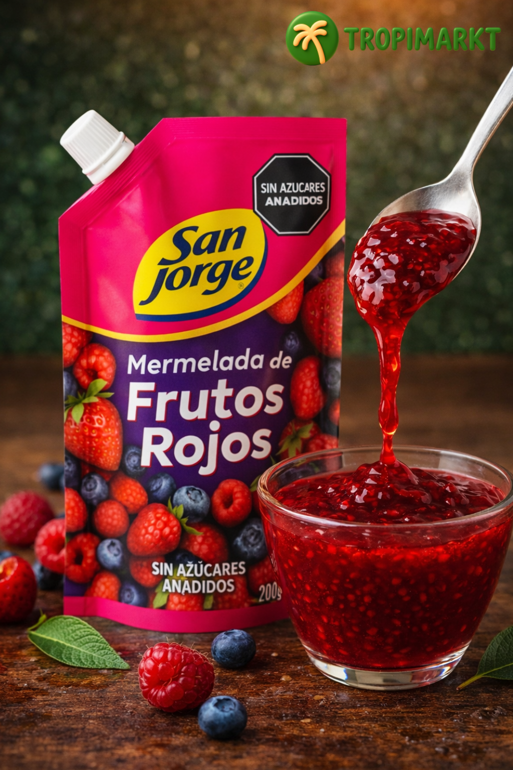 Mermelada de frutos rojos (Mermelada San Jorge Sabor Frutos Rojos Doypack x 200 g)