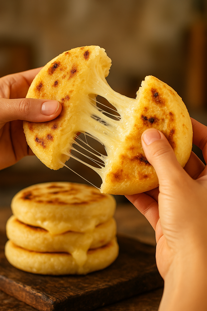 Corn mildew with cheese (arepas de queso)