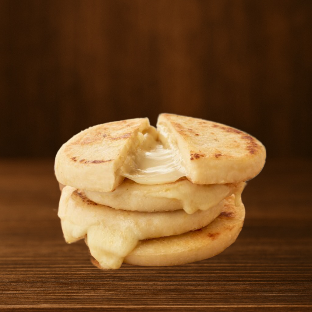 Corn mildew with cheese (arepas de queso)