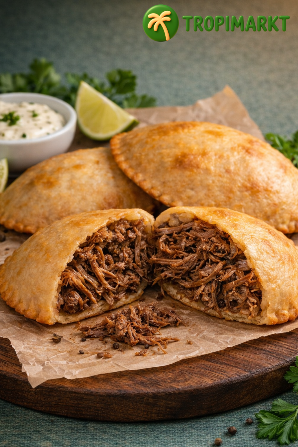 Gefüllte Teigtaschen mit Fleisch (Pastelitos de carne) 5 Stück