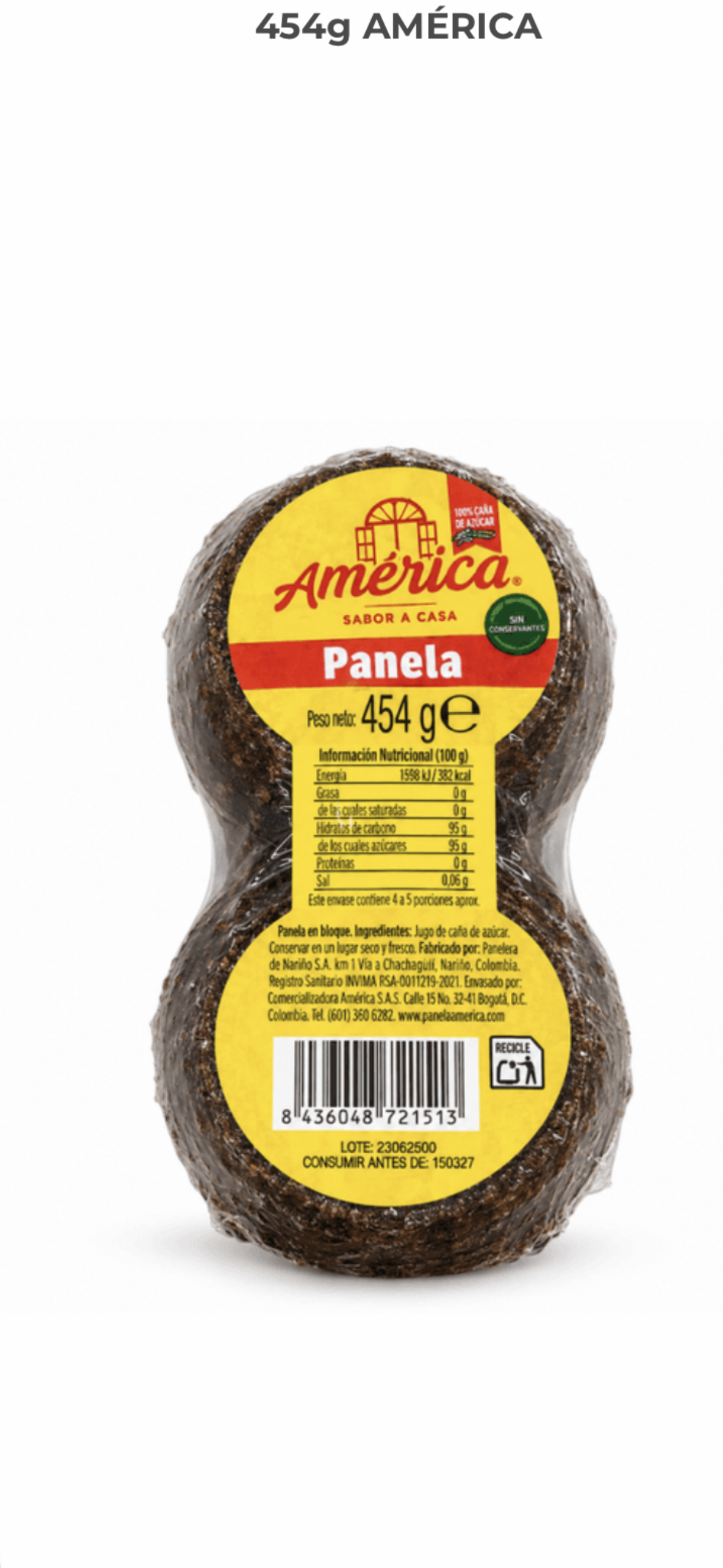 Rohrzucker Papelón - Panela  (454 g)